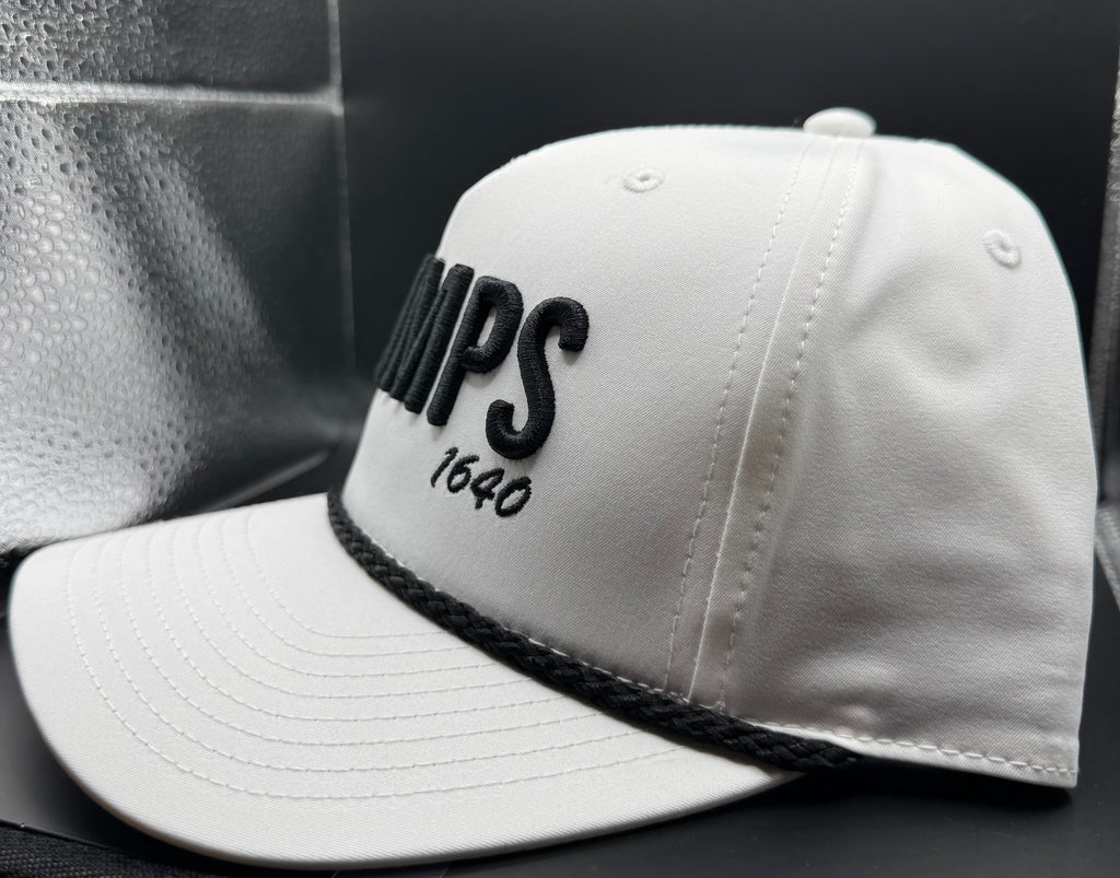 WAMPS 1640 Rope Hat – White & Black